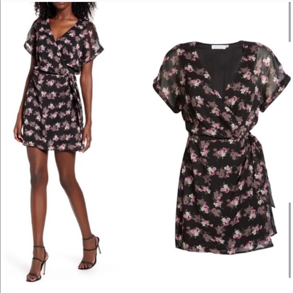 All in Favor Floral Wrap Front Minidress Spring 💐